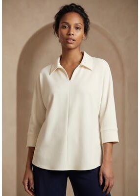 Plus Size Women's Stretch Knit Crepe Trapeze Tunic by Jessica London in Ivory (Size 1X)