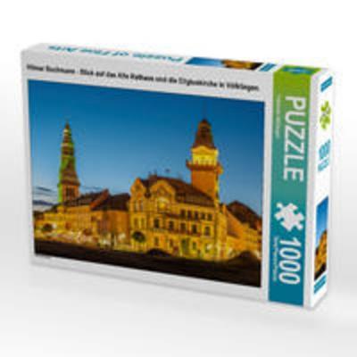 CALVENDO Puzzle Hilmar Buchmann - Blick auf das Alte Rathaus und die Eligiuskirche in Völklingen. | 1000 Teile Lege-Größe 64x48cm Foto-Puzzle für glüc