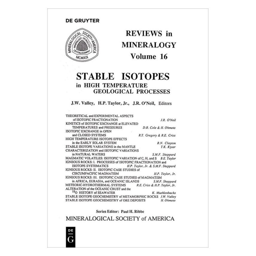 De Gruyter Stable Isotopes in High Temperature Geological Processes (Englisch, Gordon E. Brown, Hugh, Hugh P. Taylor, James, John W. Valley, P Taylor, R O'Neil) (55984297)