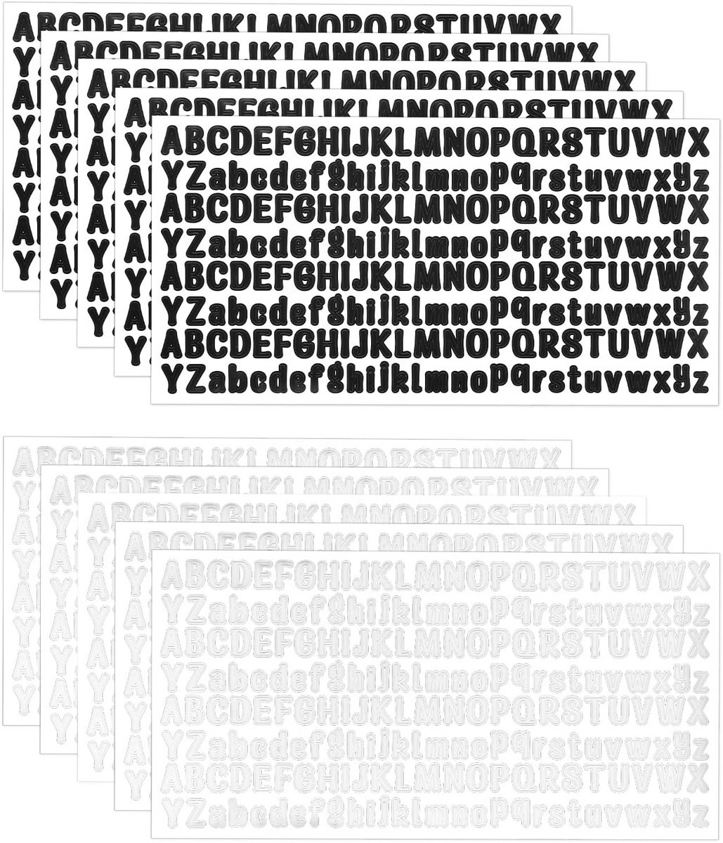 Kleine letterstickers voor handwerk - 10 vellen, waterdicht en schattig