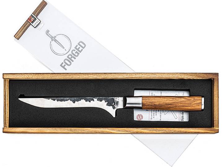 Forged Olive Uitbeenmes 16cm - Olijfhout - In geschenkverpakking