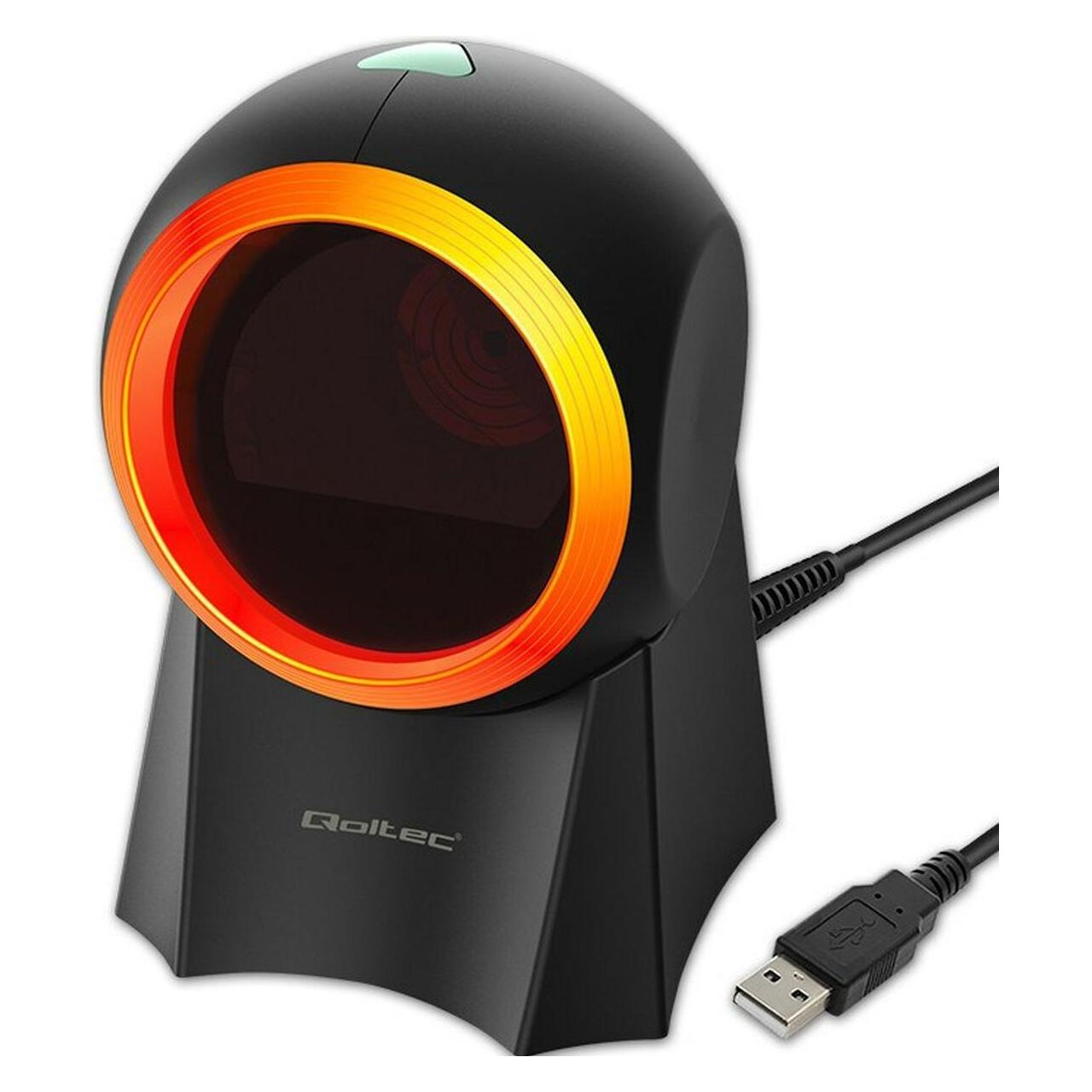 Qoltec 50857 Kabelgebundener Desktop-Barcodescanner 1D | 2D (1D-Barcodes, 2D-Barcodes) (50857)