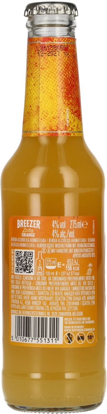 Bacardi Breezer Zesty Orange 4% Vol. 0,275l