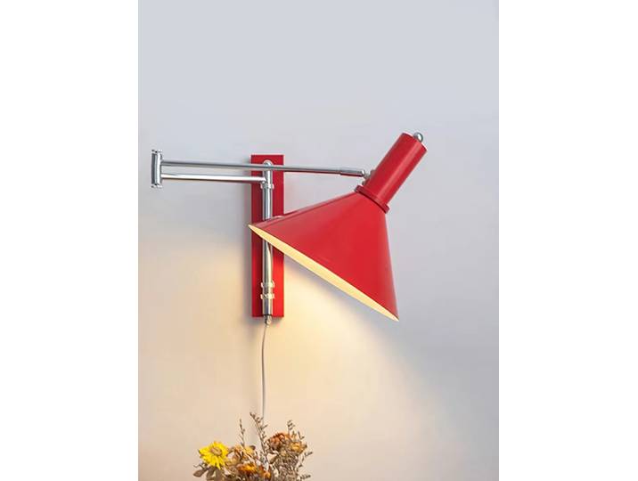 Bauhaus – applique murale à bascule avec prise pliable, pour chambre à coucher, chevet rétro, câblage de lecture, lampe murale LED rotative gratuite