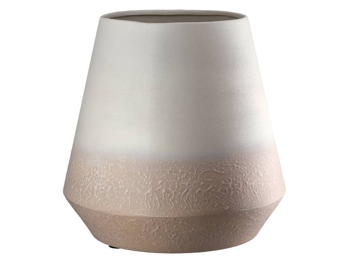 Tischvase GILDE Vase rund Echo beige , beige, B:23,5cm H:24cm T:23,5cm, Metall, Vasen, Tischvase