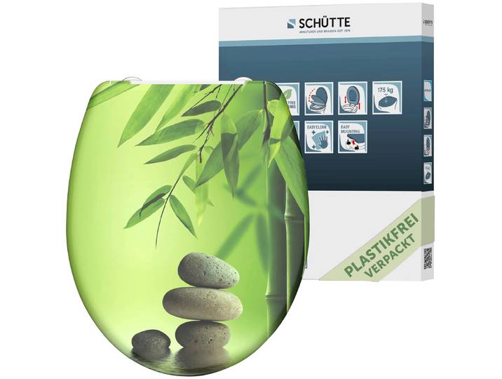 WC-Sitz SCHÜTTE Stone , bunt, B:375cm L:450cm, Duroplast, WC-Sitze, WC-Sitz, Duroplast, mit Absenkautomatik und Schnellverschluss