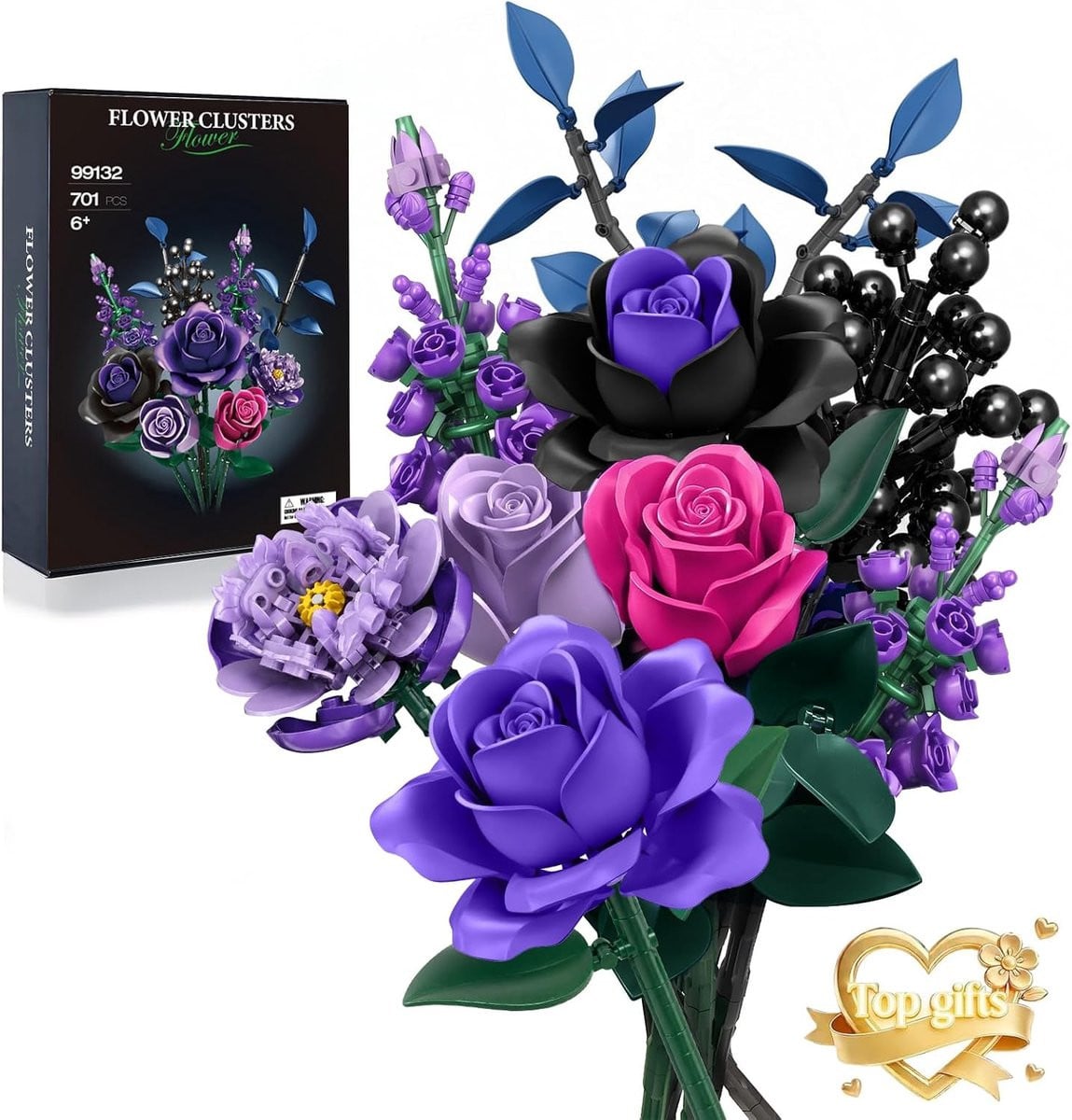 SnelShoppen Bouquet Building Set Botanische Collectie met 701 stenen voor DIY kunstbloemen en decoratie