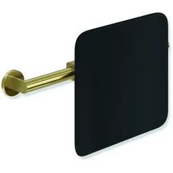 HEWI Rückensstütze System 900, PVD-beschichtet, Gold gebürstet, Tiefe 150 mm, Achsmaß 478–578 mm verstellbar, Wandmontage