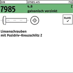 Linsenschraube DIN 7985 PZ M3x10-Z 4.8 galv.verz. 2000St.