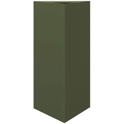 Helloshop26 - Dreieckiger olivenförmiger Hochbeetkasten für Pflanzen Blumen und Terrasse/Garten 40 x 34,5 x 70 cm Stahl grün 02_0038713