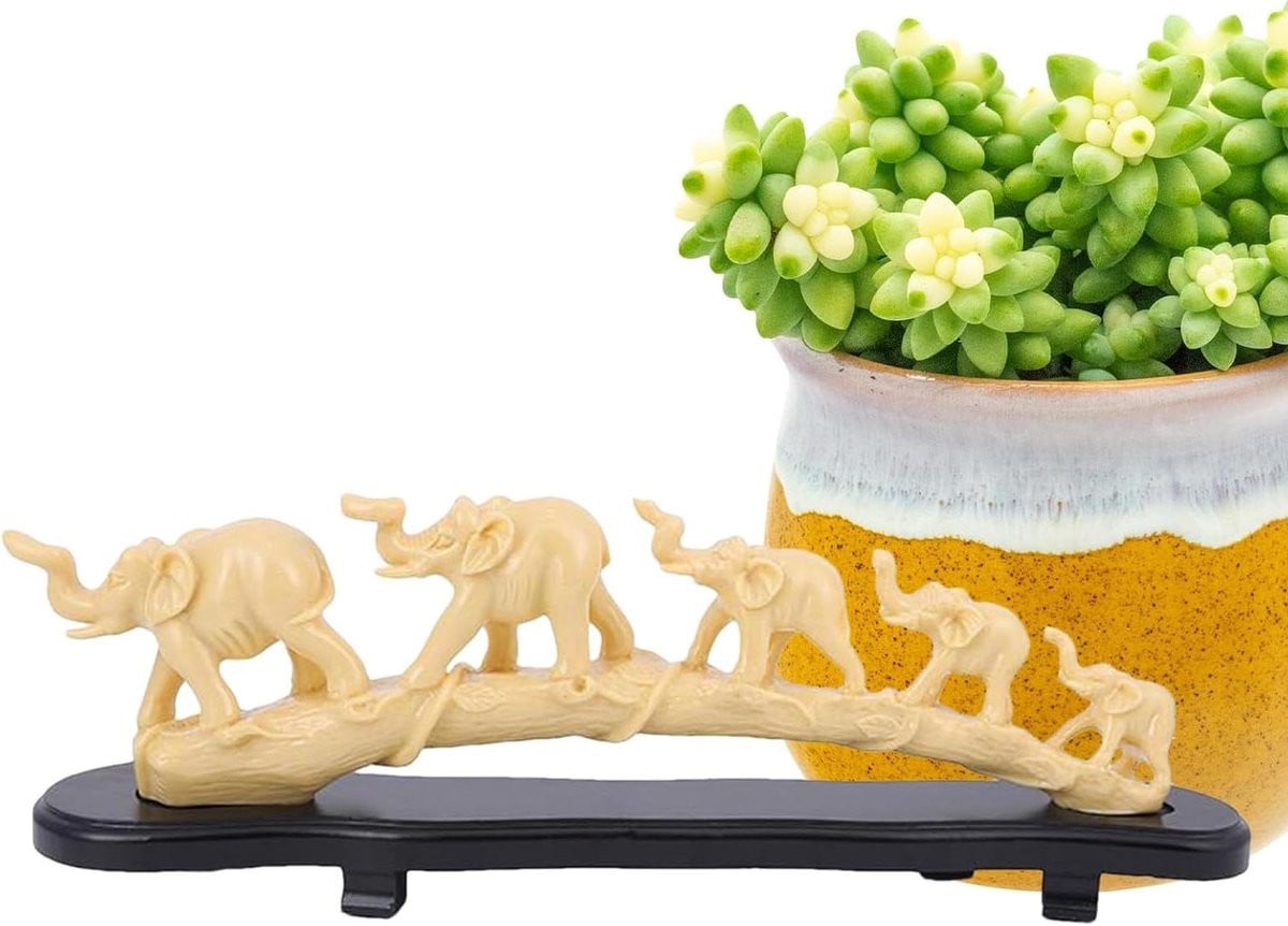 Modern Olifant Beeldje van Hars - Decoratief Kunst Sculptuur voor in huis