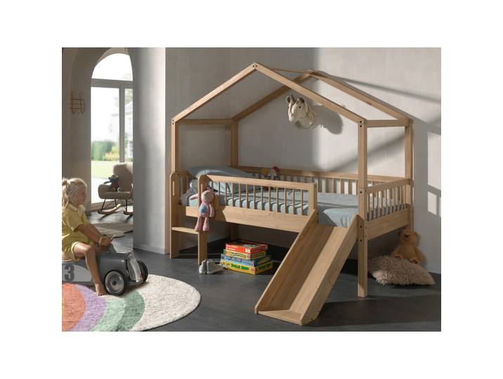 Vipack Hausbett, Eichefarben, Holz, Eiche, massiv, Höhe ca. 20 cm, 90x200 cm, Babymöbel & Kindermöbel, Kinderzimmer & Jugendzimmer, Kinderbetten, Spielbetten