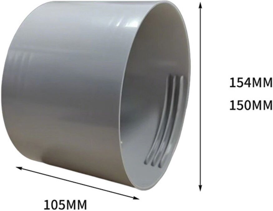 INF Adapter für mobile Klimaanlage Abluftschlauch 15cm, ABS Grau, Einfache werkzeugfreie Montage