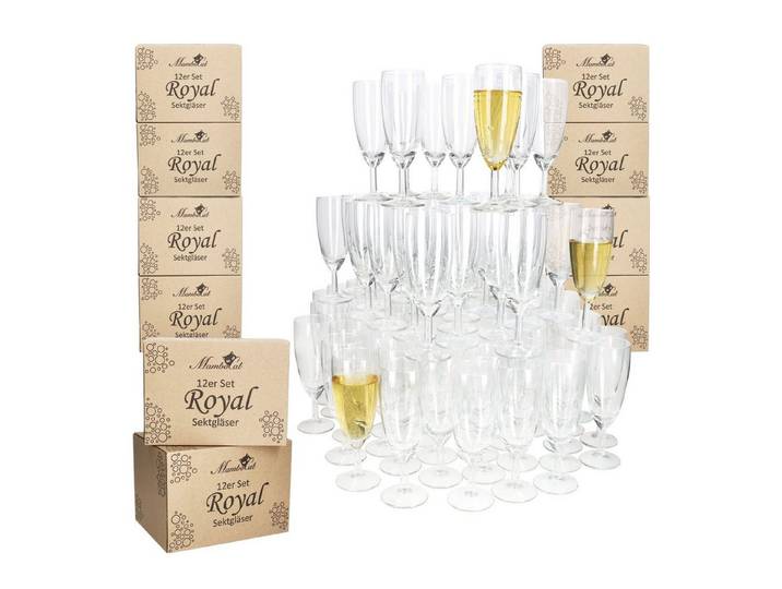 MamboCat Sektglas 120er Set Royal Sektgläser 140ml Champagner-Glas klare Prosecco Party, Glas