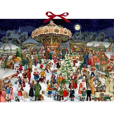 Nostalgischer Weihnachtsmarkt, Wand-Adventskal. (Behr)