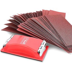 S&R Handschleifer Schleifpapier-Set, 81-teilig, 85 x 165mm, Klemmverschluss