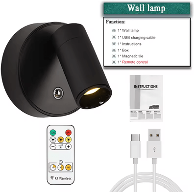 Inspire Picks Mini Magnetic LED Spotlight Wireless Rechargeable Dimmable Wall Light With 3 Lighting Modes remote Control1pc 3000k 4000k 6000k dc5v
