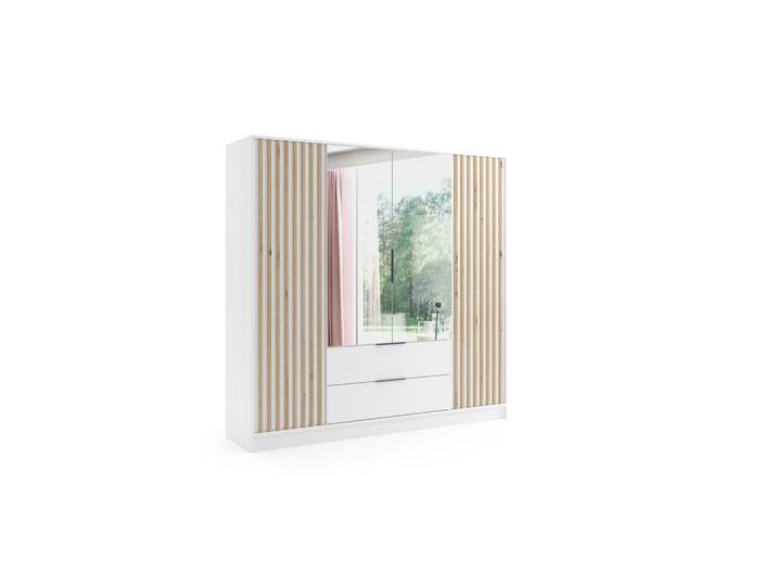 KLEIDERSCHRANK NERA - 200 cm - Weiß Eiche Artisan