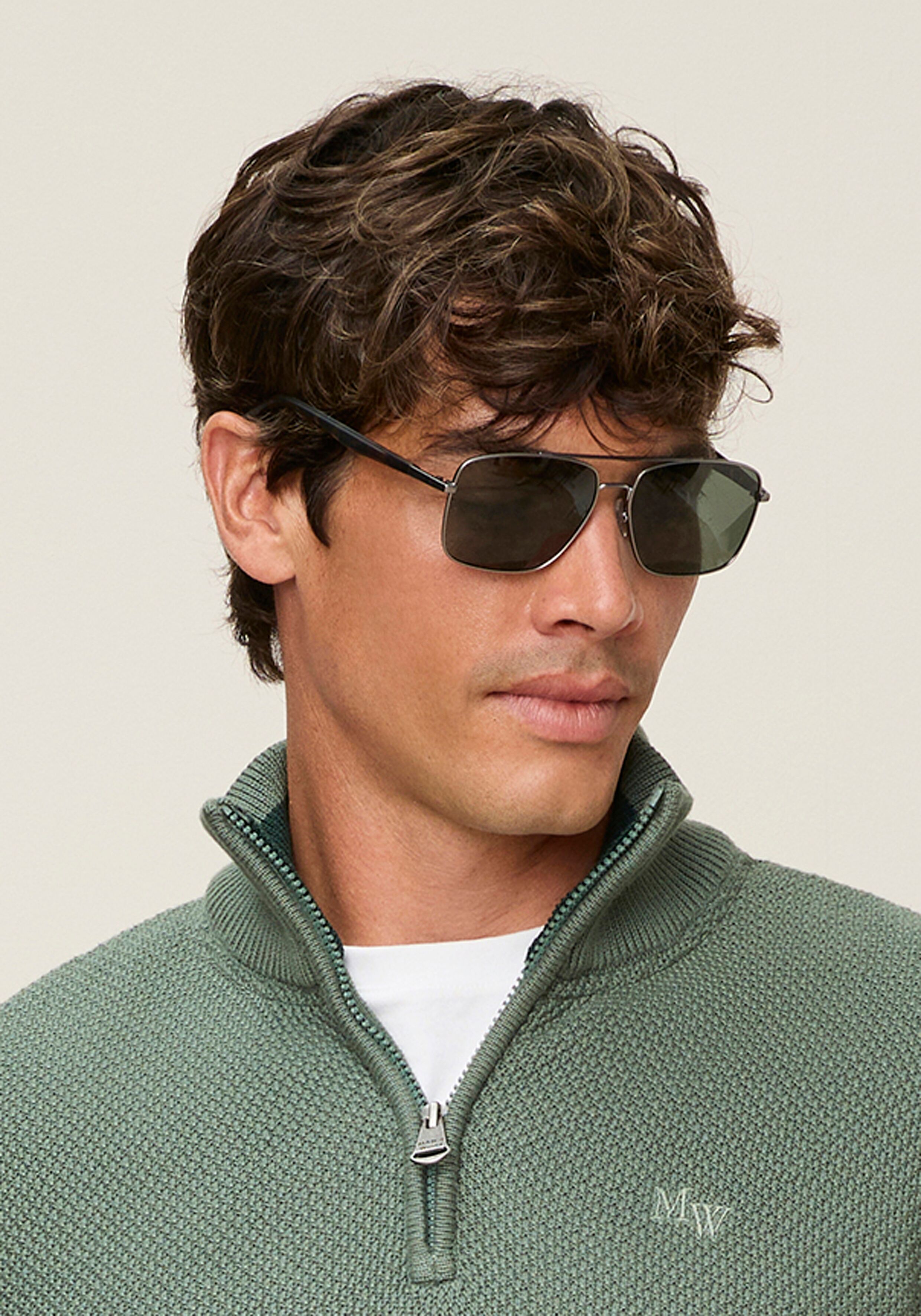 Sonnenbrille H.I.S "mit polarisierende Gläser reduzieren störende Reflexionen beim Tragen", Herren, schwarz (dunkelgrau matt), gemustert, Sonnenbrillen Sonnenbrille, Filterkategorie 3, 100% UVA & 100% UVB Schutz dunkelgrau matt Einheitsgröße