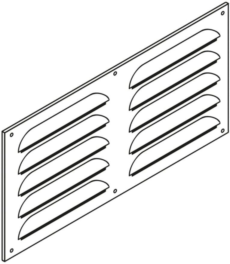 Säbu Lüftungsgitter 250 x 500 mm für Materialcontainer und SAFE Tank isoliert (2430)