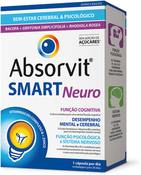 Absorvit Suplemento Desempenho Mental Smart Neuro 30 cápsulas