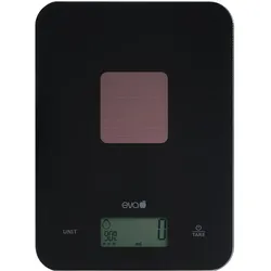 EVA Küchenwaage Solar digital Glas 15 kg, Küchenwaage, Schwarz