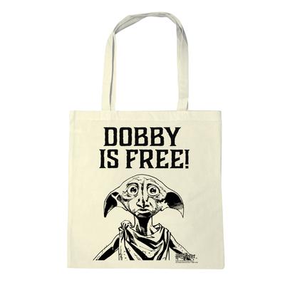 Henkeltasche LOGOSHIRT "Baumwolltasche Dobby Is Free", Damen, Gr. B/H/T: 38cm x 42cm x 1cm, beige (natur), Baumwolle, mehrfarbig, Taschen, mit Dobby-Print