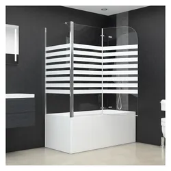vidaXL, Duschkabine + Duschwand, Kamonville (Streife) (120 cm, 68 cm, 130 cm)