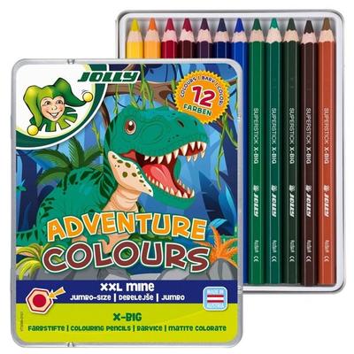JOLLY Buntstifte X-BIG Adventure Colours 12er Metall Etui