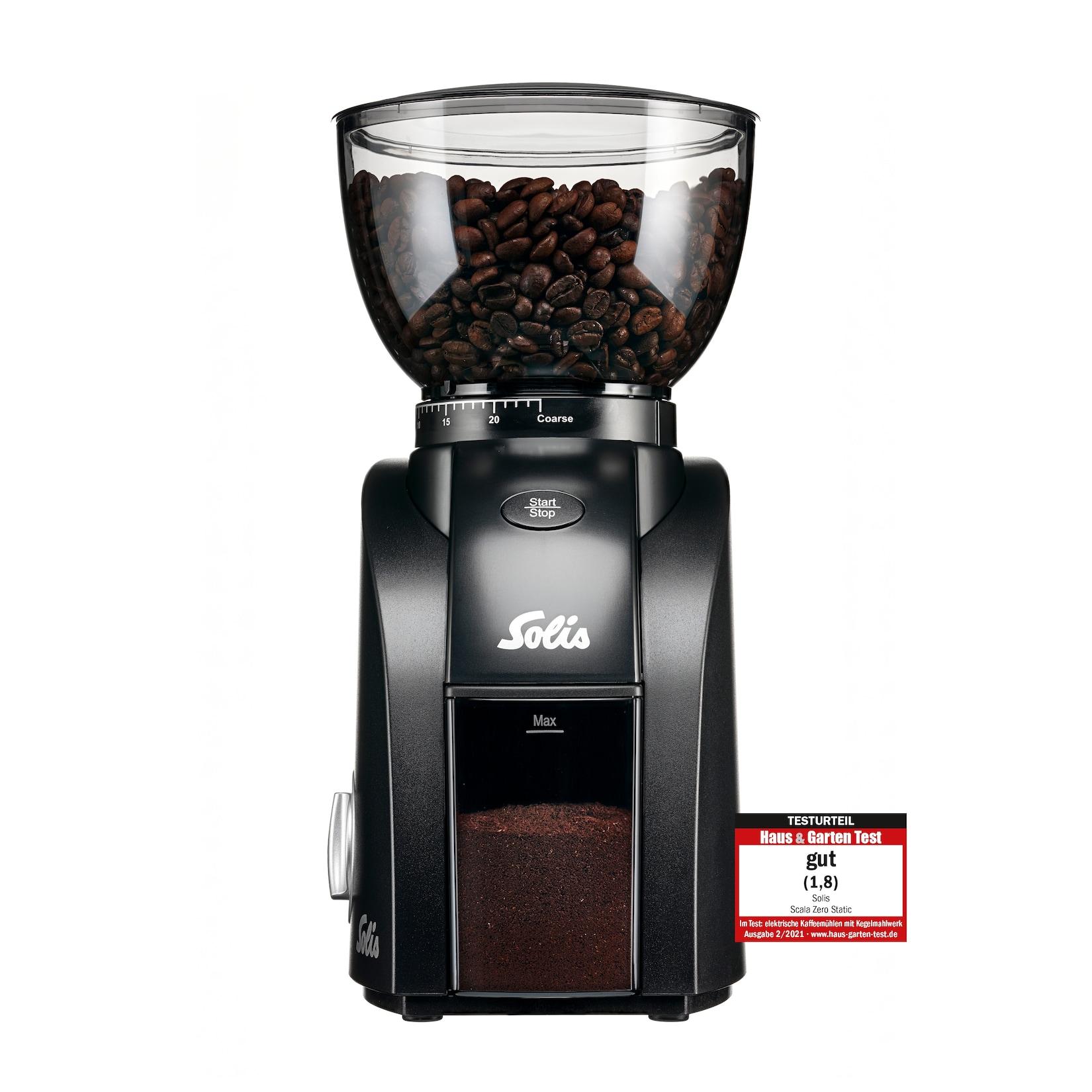 Solis Kaffeemahlwerk, 300g Kapazität 24 Mahlgrade, Timer, Garben