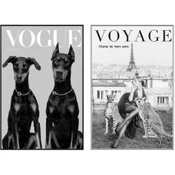 La Casa »Vogue and Voyage« Glasbilder mit Strassapplikation 20x30 cm 2er-Set