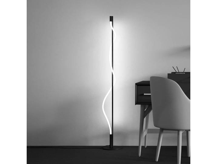 Maytoni LED Stehlampe Tau, schwarz, für Wohn- / Esszimmer, Aluminium, Modern, LED Stehlampe