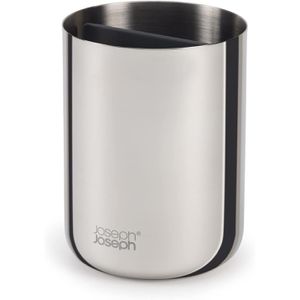JosephJoseph Zahnputzbecher EasyStore Luxe, aus Edelstahl, 9 x 11,7 cm, 300 ml