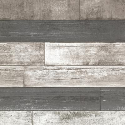 Brewster Wood Grey Ashwile Wallpaper - 20.5in x 396in x 0.025in