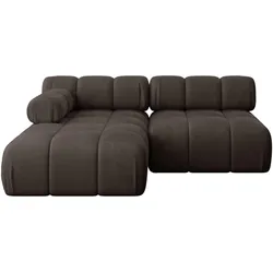 ECKSOFA modulares Sofa Razon-L1 - 190x160x70 cm Braun Velours
