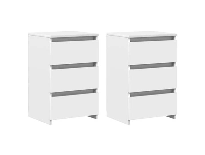 vidaXL 2X Nachttisch mit 3 Schubladen Nachtschrank Nachtkonsole Nachtkommode Schlafzimmer Schrank Kommode Weiß 40x35x62,5cm Holzwerkstoff