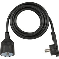 Verlängerungskabel, 1x Winkel-Flachstecker schwarz, 3 Meter
