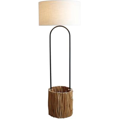 SALESFEVER Stehlampe "Branches", beige (natur, weiß, schwarz), 1, Ø 55cm H: 155cm, 1 Stk., Leuchten, handgefertigt, mit Pflanzenkorb, Stehlampe