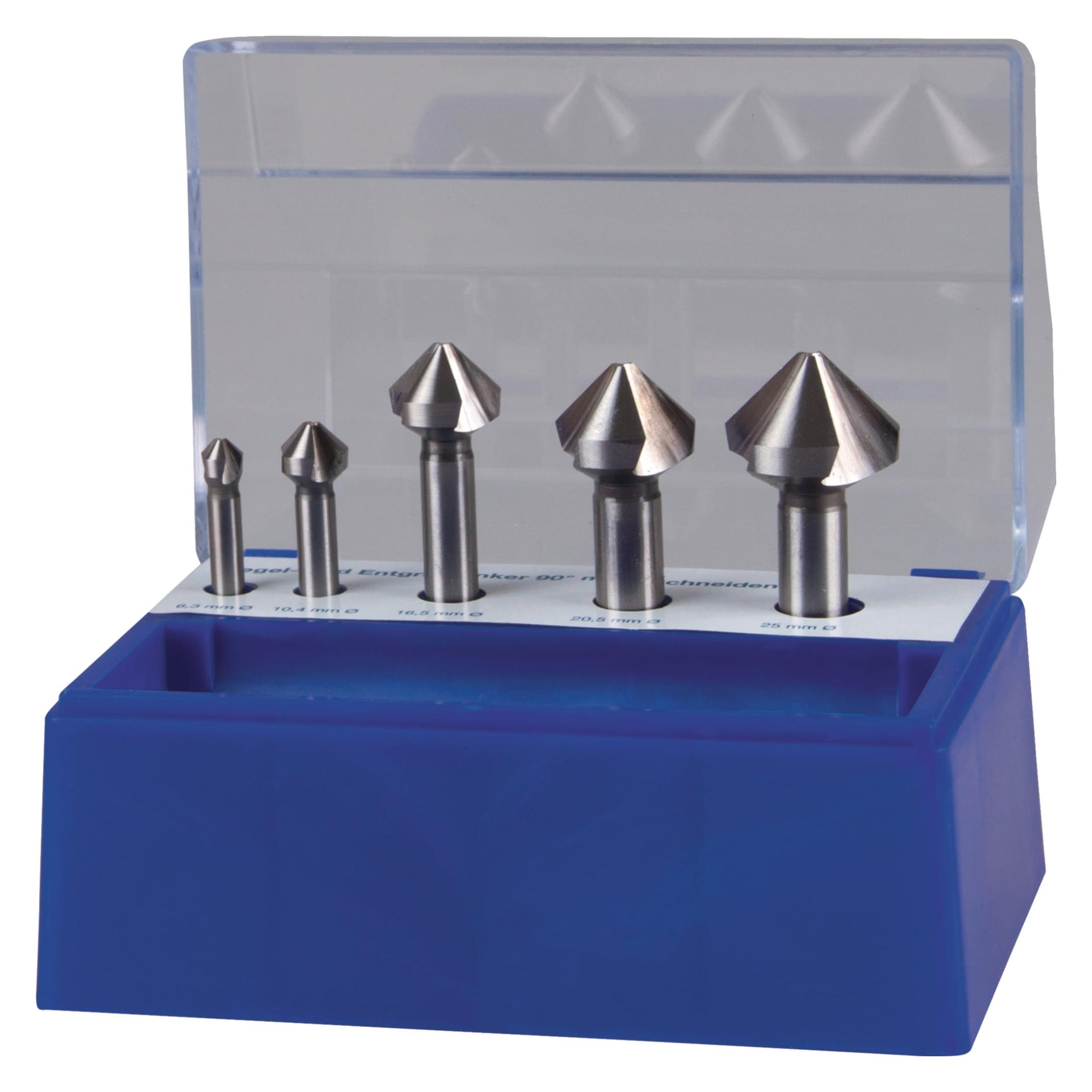Tecwerk Kegelsenkersatz DIN 335 C 90 ° 6,3-25 mm HSS 5-teilig Kunststoffbox (2000865208)