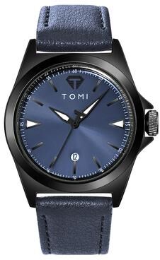 ModernMart TOMI Minimalist Quartz Mens Watch Classic Business Casual Watch Elegant Round Dial blue Black