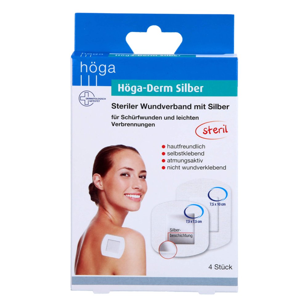 Höga-Pharm GmbH Höga-derm Silber ste.Wundverb.m.Silberbesch.2 Grö. 16003615