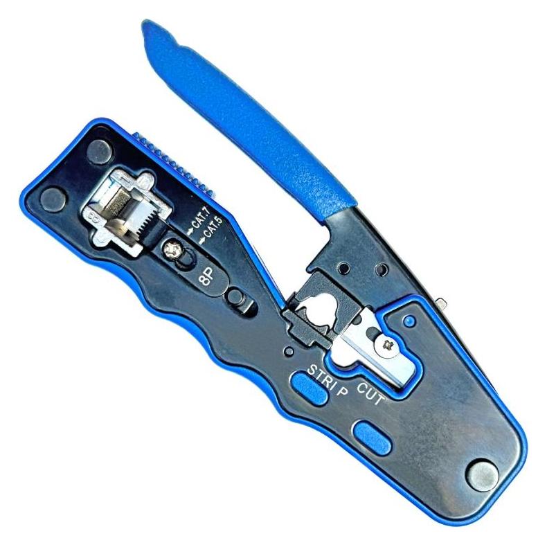 W-Star Crimpwerkzeug RJ45 EZ WS7318R Professionelle Zange Cat7, Cat6, Cat5, STP (135 mm) (WS7318R)