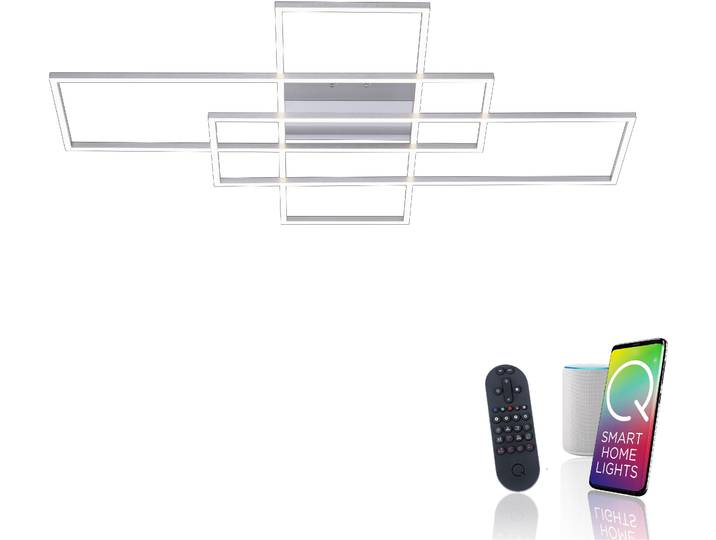 LED Deckenleuchte Q-INIGO , weiß (stahlfarben), 3, 1 Stk., NEUHAUS Q SMART HOME LIGHTS, Leuchten, LED Deckenleuchte