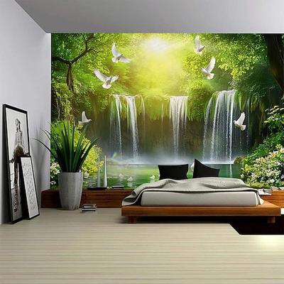 Natur Wandteppich Kunst Dekor Decke Vorhang Picknick Tischdecke hängend Haus Schlafzimmer Wohnzimmer Wohnheim Dekoration Wald Landschaft Sonnenschein durch Baum