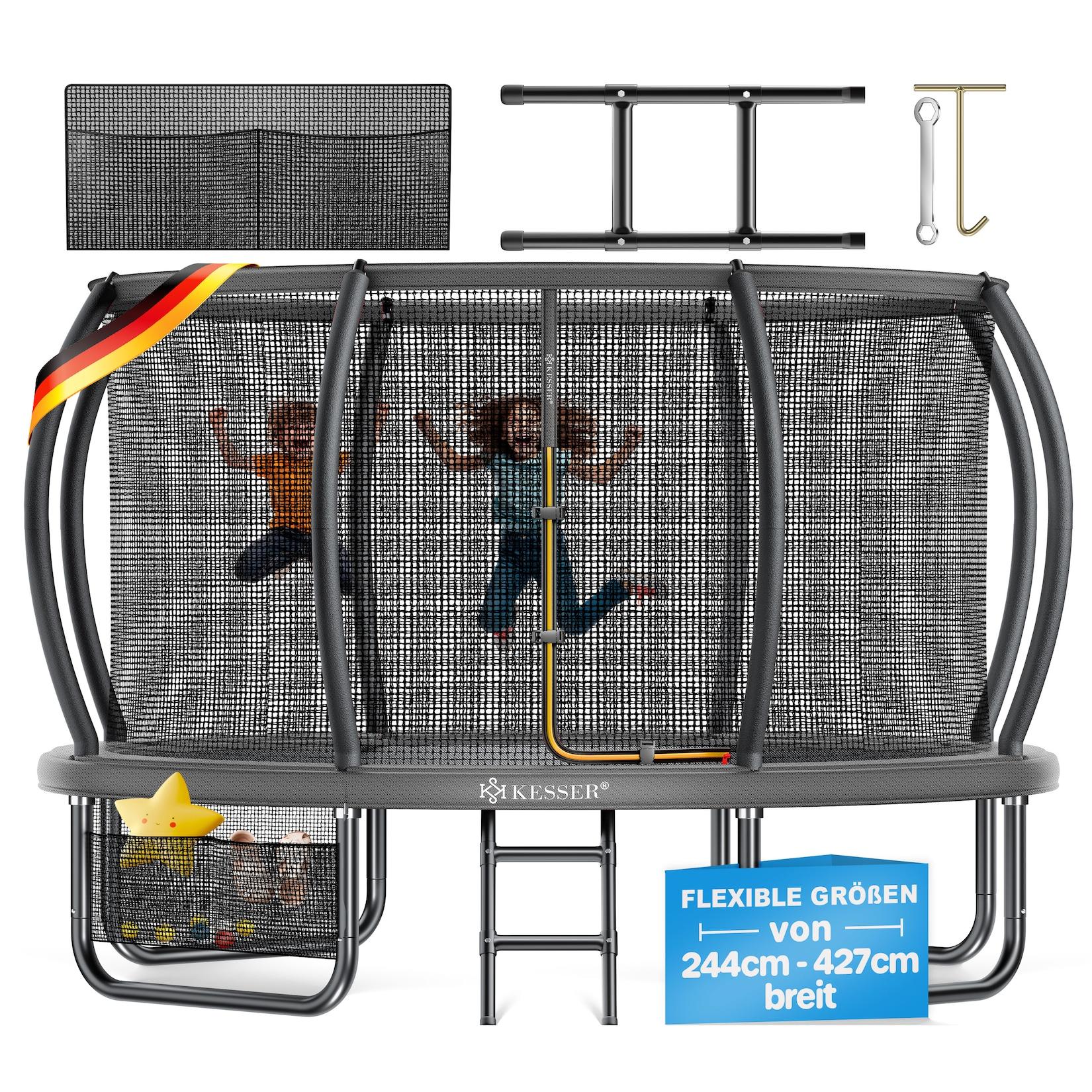 KESSER® Trampolin Outdoor Ø 244/305/366/427 cm, GS-Zertifikat, Gartentrampolin für Kinder & Erwachsene