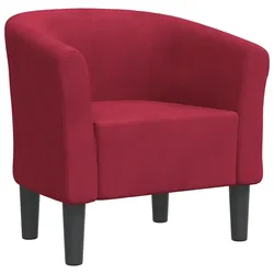 vidaXL Clubsessel Weinrot Samt