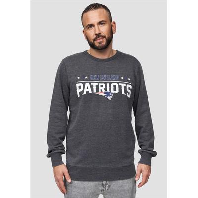 Sweatshirt RECOVERED "New England Patriots", Herren, Gr. S, grau, 100% Baumwolle, bedruckt, normal, Rundhals, Sweatshirts Sweatshirt, für alle New England Patriots-Fans