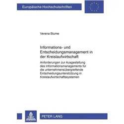 Informations- und Entscheidungsmanagement in der Kreislaufwirtschaft, Fachbücher von Verena Blume