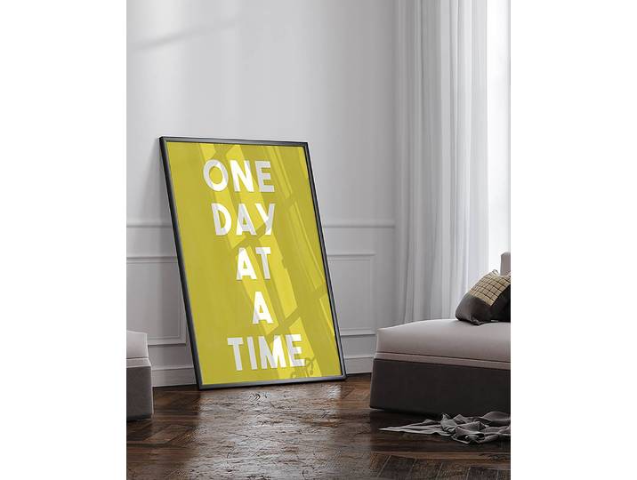Bild One Day at a Time Rahmen: Buche Massiv, lackiert Abdeckung: Acrylglas Multicolor 73 x 93cm