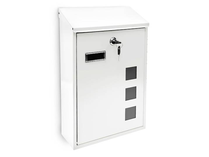 Briefkasten 3 Fenster Farbauswahl Weiss-Transparent